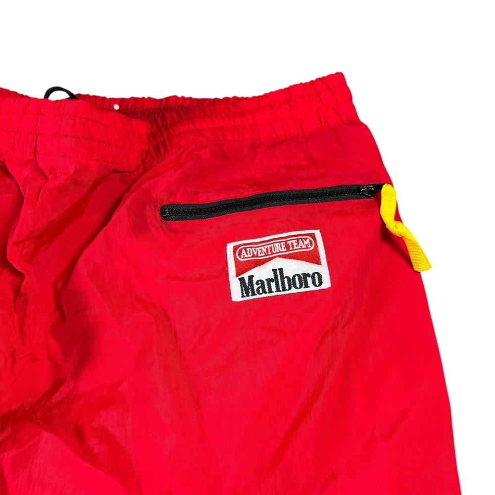 VTG 90s Marlboro Nylon‎ Jogger track pants Red Mens XL essential Streetwear
